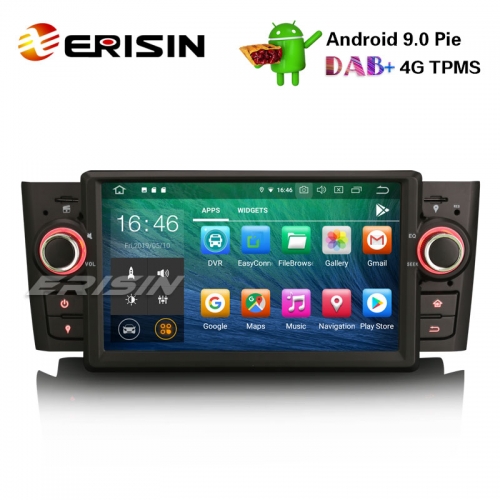 Erisin ES7923L 7" Android 9.0 Fiat Punto Linea Autoradio DAB + GPS Navigation TPMS 4G DVB-T2 OBD BT SD RDS