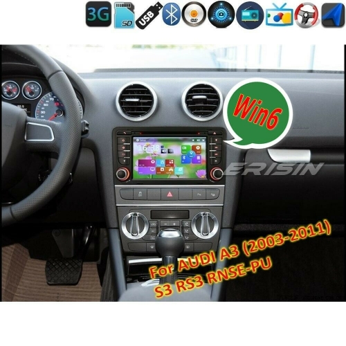 Erisin Autoradio ES7147A AUDI A3 S3 RS3 RNSE-PU 7in GPS Navi DAB+ 3G Bluetooth DVD DVR TNT Sat Nav RDS USB