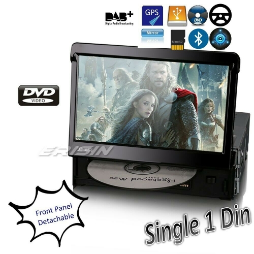 Erisin 1 Din Autoradio Single ES6590KD 7in Detachable Car Stereo Navigation Anti-theft DAB+ DVD USB SD GPS Bluetooth RDS DVD TNT SWC
