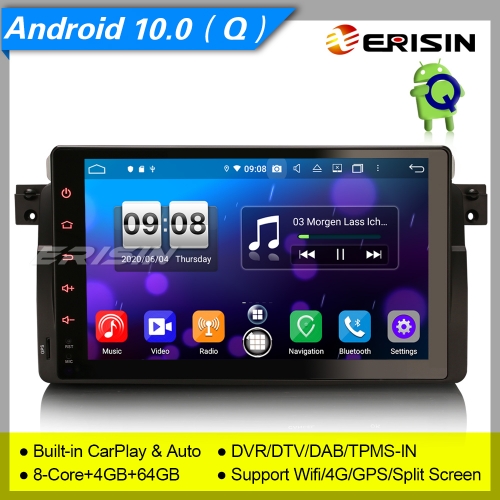Android 10 DAB+Autoradio BMW E46 318 320 325 MG Rover GPS DVR CarPlay DSP 9" Erisin ES8796B