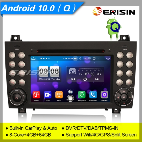 Autoradio PX5 Android 10.0 Mercedes Benz SLK Class R171 W171 DAB+ CarPlay GPS DSP 7" Erisin ES8740S