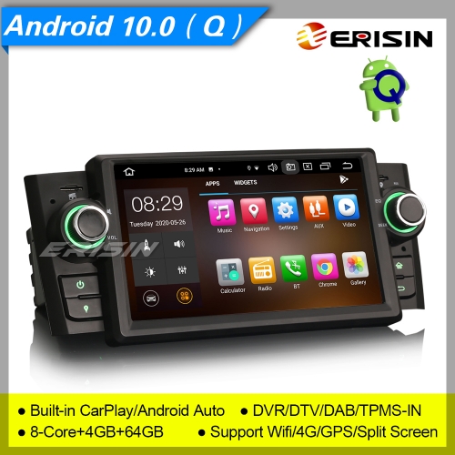 PX5 4+64GB 8 Core DSP Android 10.0 Fiat Punto Autoradio Linea CarPlay DAB+ GPS Bluetooth TPMS CAM DVR Erisin ES8123L