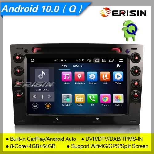 8 Core 4+64GB PX5 CarPlay Android 10.0 Renault Megane Autoradio DVD DAB+ DSP BT TPMS DVR TNT GPS Erisin ES8113M