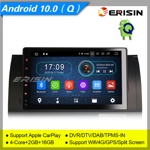 2+16GB PX30 GPS Android 10.0 Autoradio BMW E53 E39 X5 5er M5 DAB+ CarPlay OBD DVR TPMS TNT Bluetooth OBD 9" Erisin ES5993B