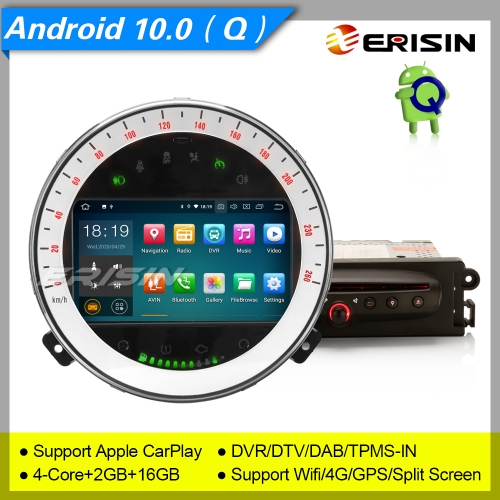 2+16GB PX30 Android 10.0 Autoradio BT5.0 GPS DAB+ CarPlay BMW Mini Cooper DVR TNT BT 4G TPMS OBD Car DVD 7" Erisin ES5108M