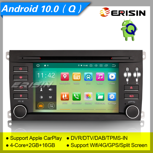 2+16GB PX30 CarPlay Autoradio Porsche Cayenne Android 10 DAB+ Bluetooth GPS DVR TPMS SWC Car DVD USB OBD SD 7" Erisin ES5197C