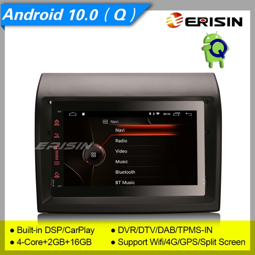 2+16GB 4 Core DSP Android 10.0 Autoradio Fiat Ducato Citroen Jumper Peugeot Boxer DAB+ TNT SWC GPS TPMS DVR BT 7" Erisin ES4274F