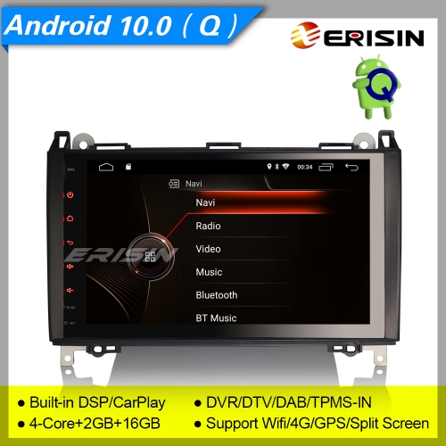 2+16GB 4 Core CarPlay DSP Android 10.0 Autoradio Mercedes Benz  Classe A B W169 W245 W639 Sprinter Viano Vito GPS DAB+TNT DVR SWC BT 9" Erisin ES4292B