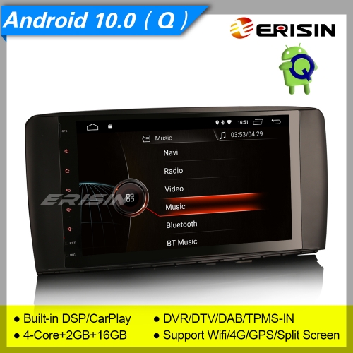 2+16GB 4 Core DSP Android 10.0 Autoradio Mercedes Benz W251 Classe R DVR DSP TPMS TNT OBD SWC BT GPS 9" Erisin ES4295R