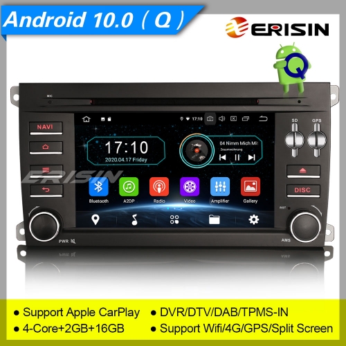 2+16GB PX30 Android 10.0 Autoradio Porsche Cayenne 2003-2010 DAB+ DVD TPMS TNT DVR CAM Bluetooth OBD GPS 7" Erisin ES5914C