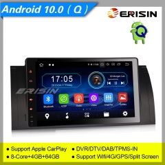 4+64GB PX5 8 Core GPS Android 10.0 Autoradio BMW E53 E39 X5 5er M5 DAB+ CarPlay OBD DVR TPMS TNT Bluetooth OBD 9" Erisin ES6993B