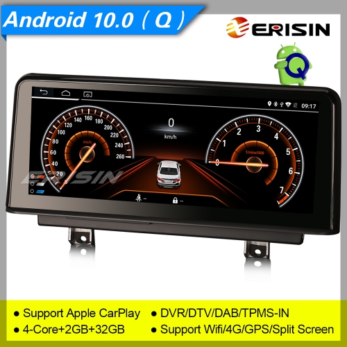 2+32GB MTK6737 Android 10.0 Autoradio BMW F30-F36 3/4er NBT Car OEM Idrive Centric System GPS DAB+ TPMS DVR BT 4G SWC IPS 10.25" Erisin ES2630B