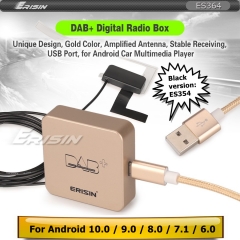 Erisin ES364 DAB+ Box antena de radio digital amplificada para Android 6.0-8.1 Autoradios