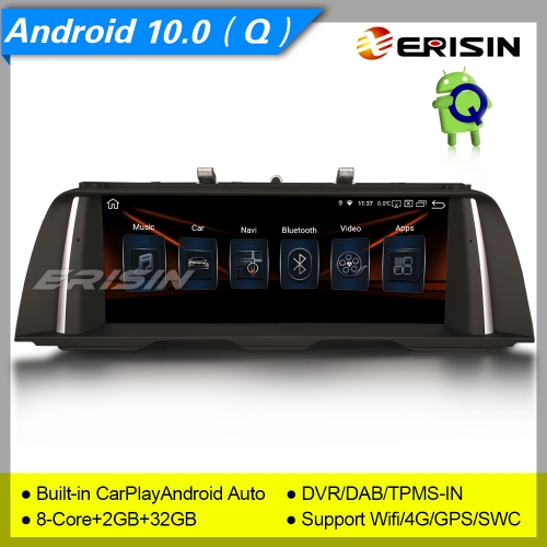 2+32GB PX5 8-Core CarPlay Android 10.0 Autoradio BMW 5er F10/F11 2010-2017 CIC NBT SWC GPS DAB+ DVR IPS 10.25" Erisin ES2810B