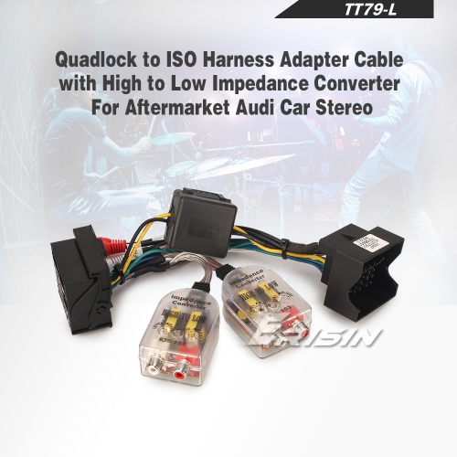 Câble adaptateur quadlock 40 broches avec filtre anti-bruit pour AUDI A3/A4/TT Audio Anti-bruit Erisin TT79-L