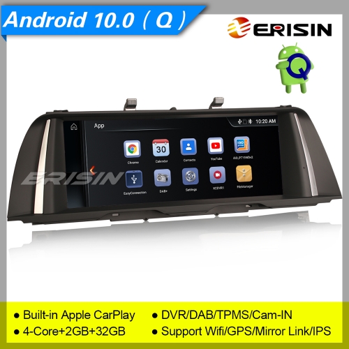 2+32GB MTK8227L Android 10.0 Autoradio BMW 5er F10/F11 NBT Car OEM Idrive Centric System GPS DAB+ TPMS DVR BT SWC IPS 10.25" Erisin ES3110N