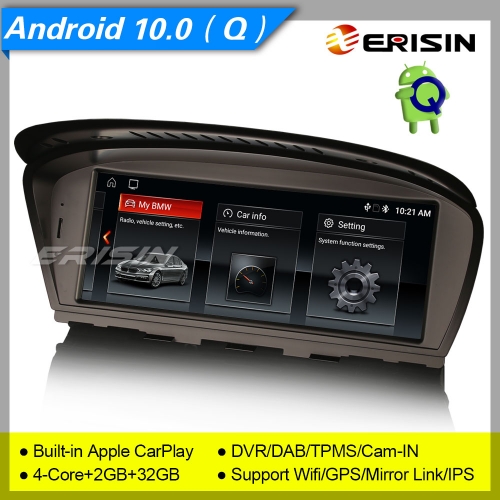 2+32GB MTK8227L Android 10.0 Autoradio BMW 3er E90 5er E60 CIC Car OEM Idrive Centric System GPS DAB+ TPMS DVR BT SWC IPS 8.8" Erisin ES3160I