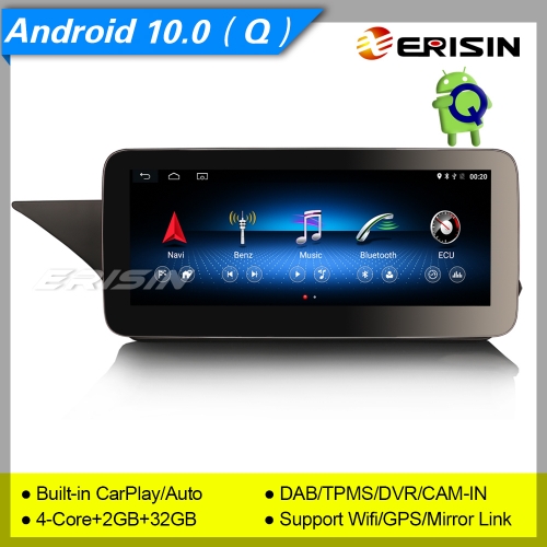 2+32GB MTK6737 CarPlay/Auto Android 10.0 Autoradio Mercedes Benz E-Class W212 NTG 4.5 SWC GPS DAB+ 4G IPS 10.25" Erisin ES2652E