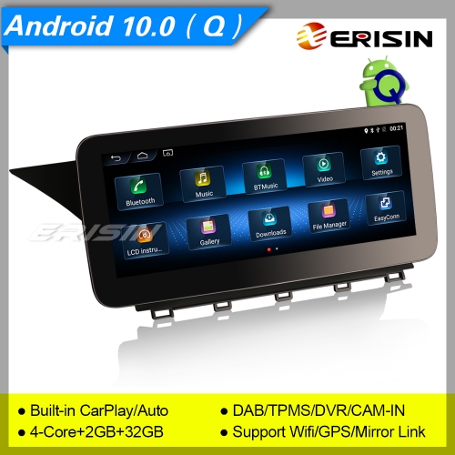 2+32GB MTK6737 CarPlay/Auto Android 10.0 Autoradio Mercedes Benz GLK-Class X204 NTG 4.5 SWC GPS DAB+ 4G IPS 10.25" Erisin ES2654G