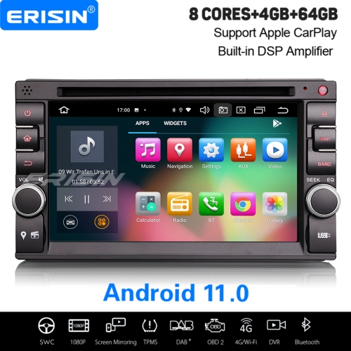 4+64G 8 Core PX5 DSP CarPlay Android 11.0 For Nissan Autoradio 2 Din Car DVD TNT DAB+ TPMS 4G DVR TPMS Bluetooth GPS Erisin ES8136U
