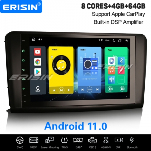 9" IPS Android 11.0 64GB Autoradio 8-UI CarPlay WiFi OBD2 4G DAB+ Navi pour Mercedes-Benz ML/GL-Classe W/X164 ES8994L