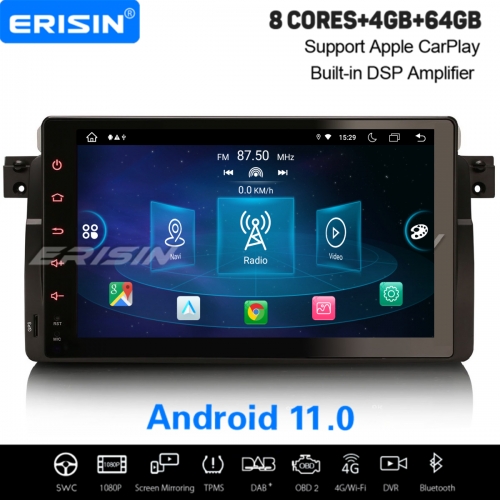 9" IPS Android 11.0 64GB Autoradio 8-UI CarPlay WiFi OBD2 Bluetooth 4G DAB+ Navi pour BMW 3er E46 318 320 325 M3 MG ZT Rover75 ES8996B